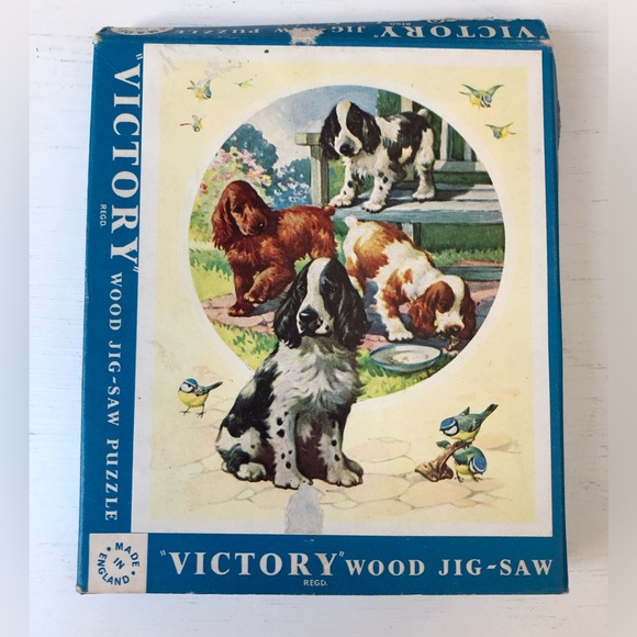Vintage Victory 1950’s Wood Piece Jig-Saw Two Puzzle Set - Picture 2 of 14